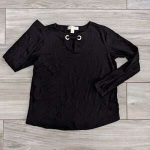 MICHAEL Michael Kors Black 3/4 Sleeve top